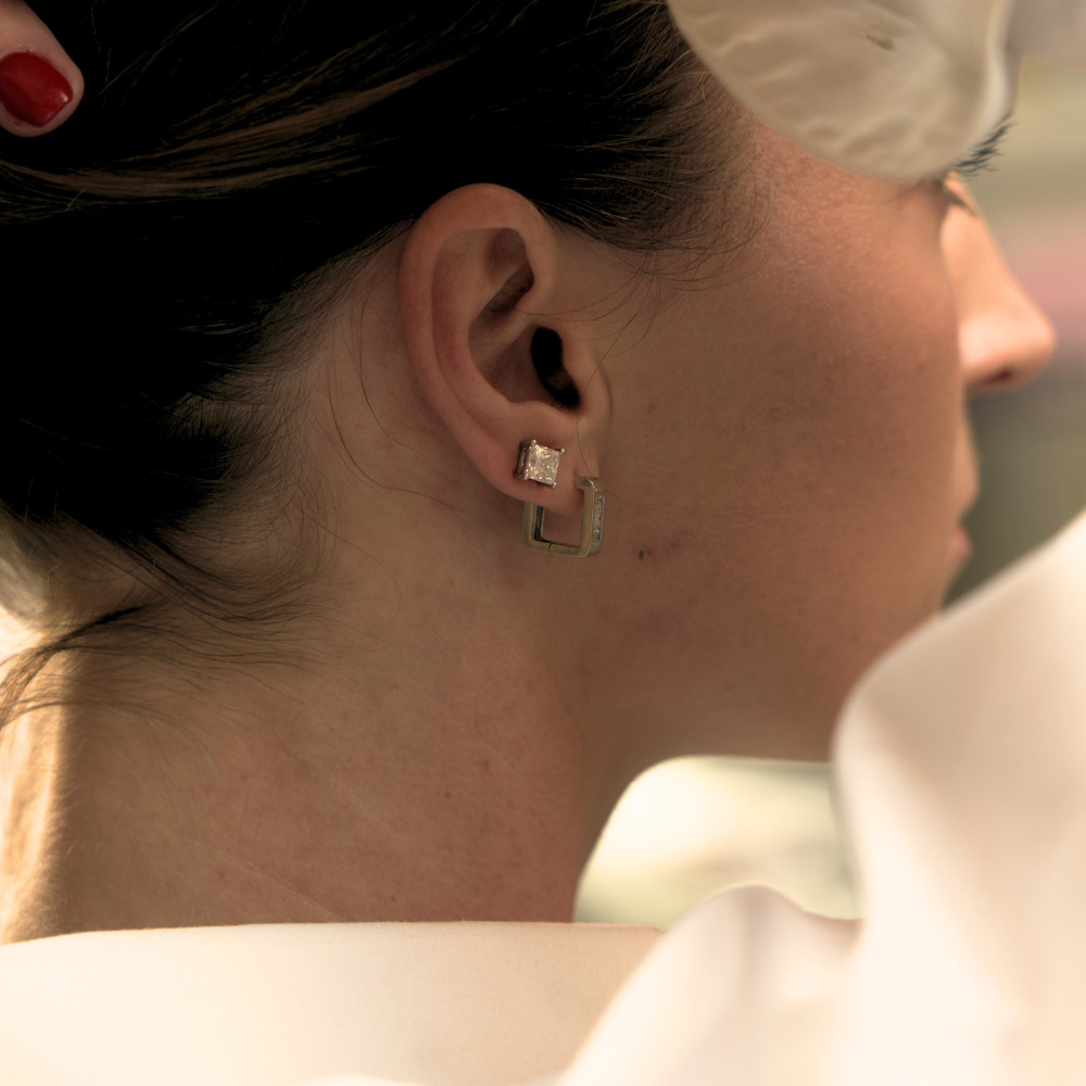 Princess Cut Diamond Studs