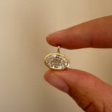 Custom Step Cut Oval Diamond Pendant